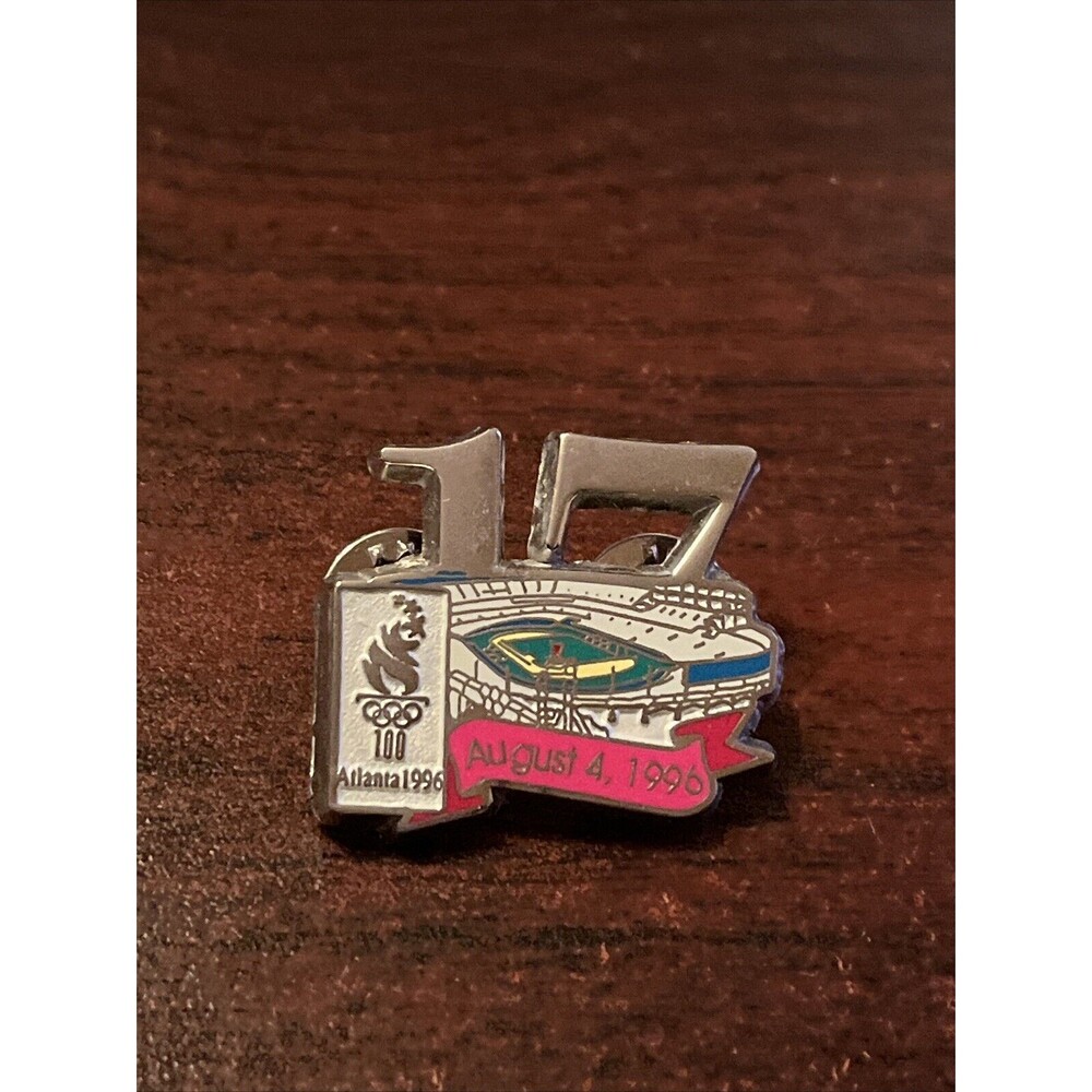 Vintage 1996 Atlanta Olympics Day 17 Of The Games August 4th Lapel Hat Pin